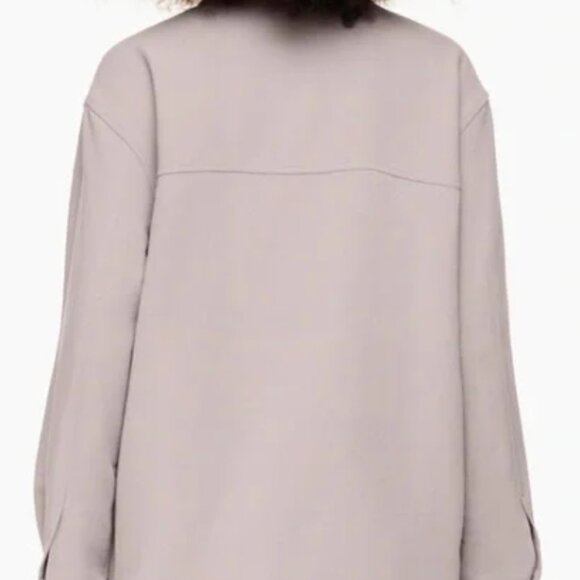 NWT Aritzia Wilfred Ganna Button Shirt Jacket in Morado Grey - Picture 4 of 6